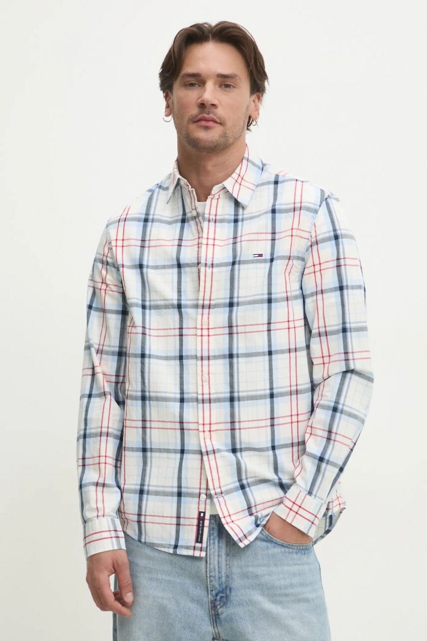 Bavlnená košeľa Tommy Jeans pánska, viac farieb, regular, s klasickým golierom, DM0DM20885