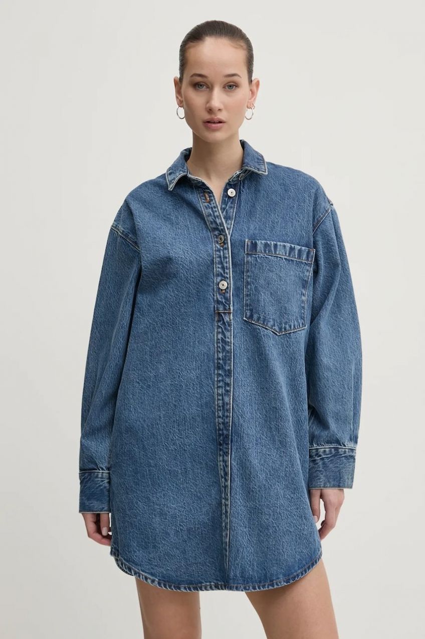 Rifľové šaty Abercrombie & Fitch mini, oversize, KI159-5496