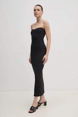 Šaty Calvin Klein Jeans čierna farba, midi, priliehavá, J20J225263