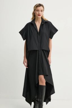 Šaty MMC STUDIO čierna farba, mini, oversize, VIVI