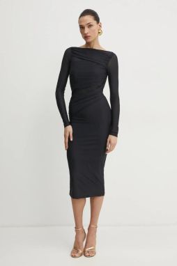 Šaty Pinko čierna farba, midi, priliehavé, 104838 A2H1
