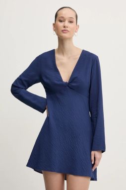 Šaty Abercrombie & Fitch tmavomodrá farba, mini, áčkový strih, KI159-5690