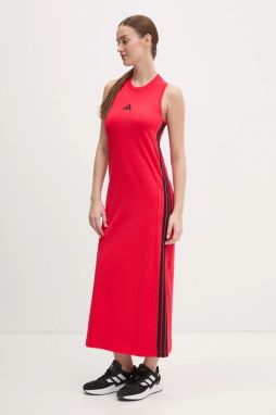 Šaty adidas Essentials červená farba, maxi, rovný strih, JE1206