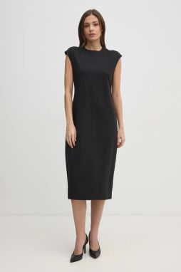 Šaty Calvin Klein čierna farba, mini, áčkový strih, LV044B012G