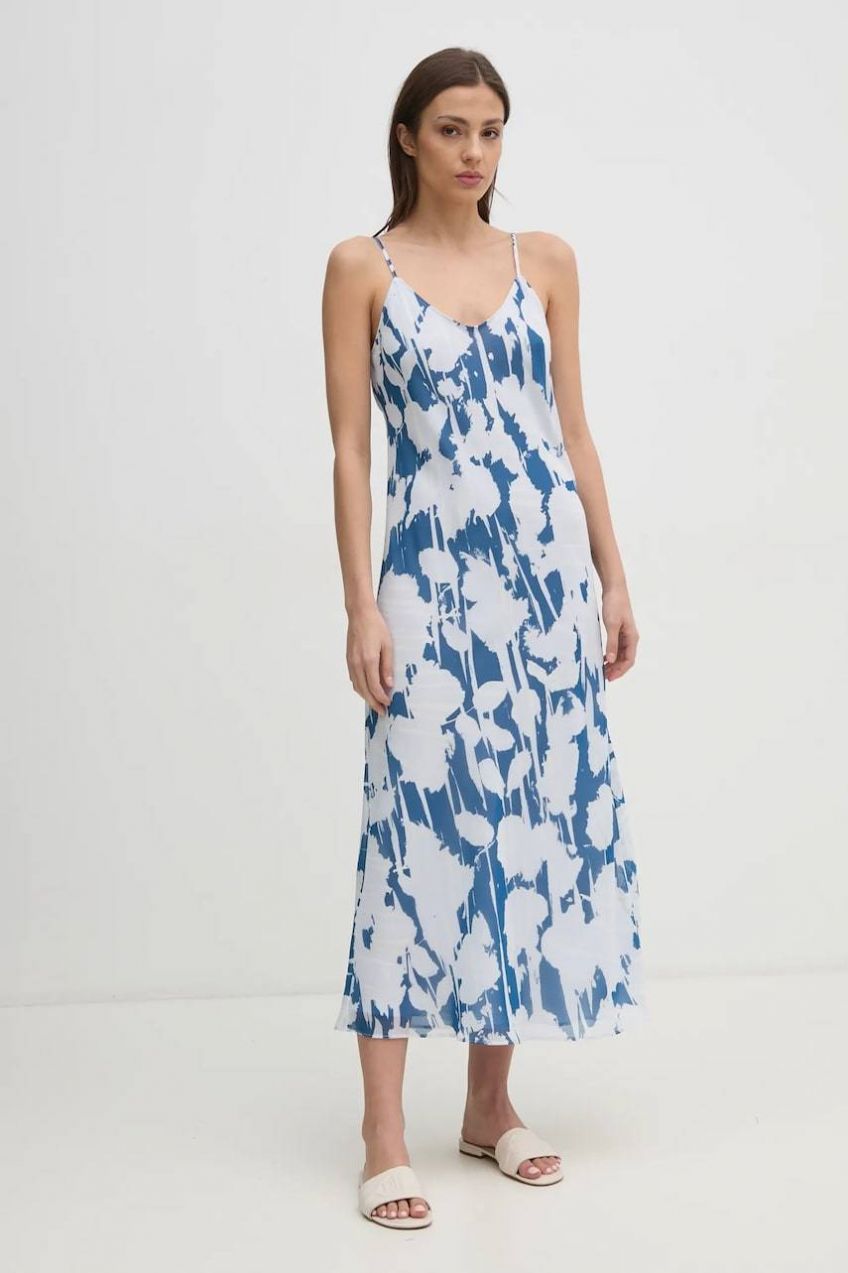 Šaty Calvin Klein maxi, áčkový strih, LV044B936G