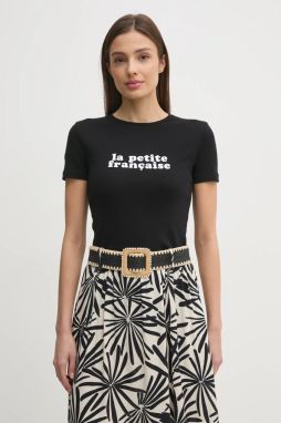 Bavlnené tričko La Petite Française LPF dámske, čierna farba, LPF