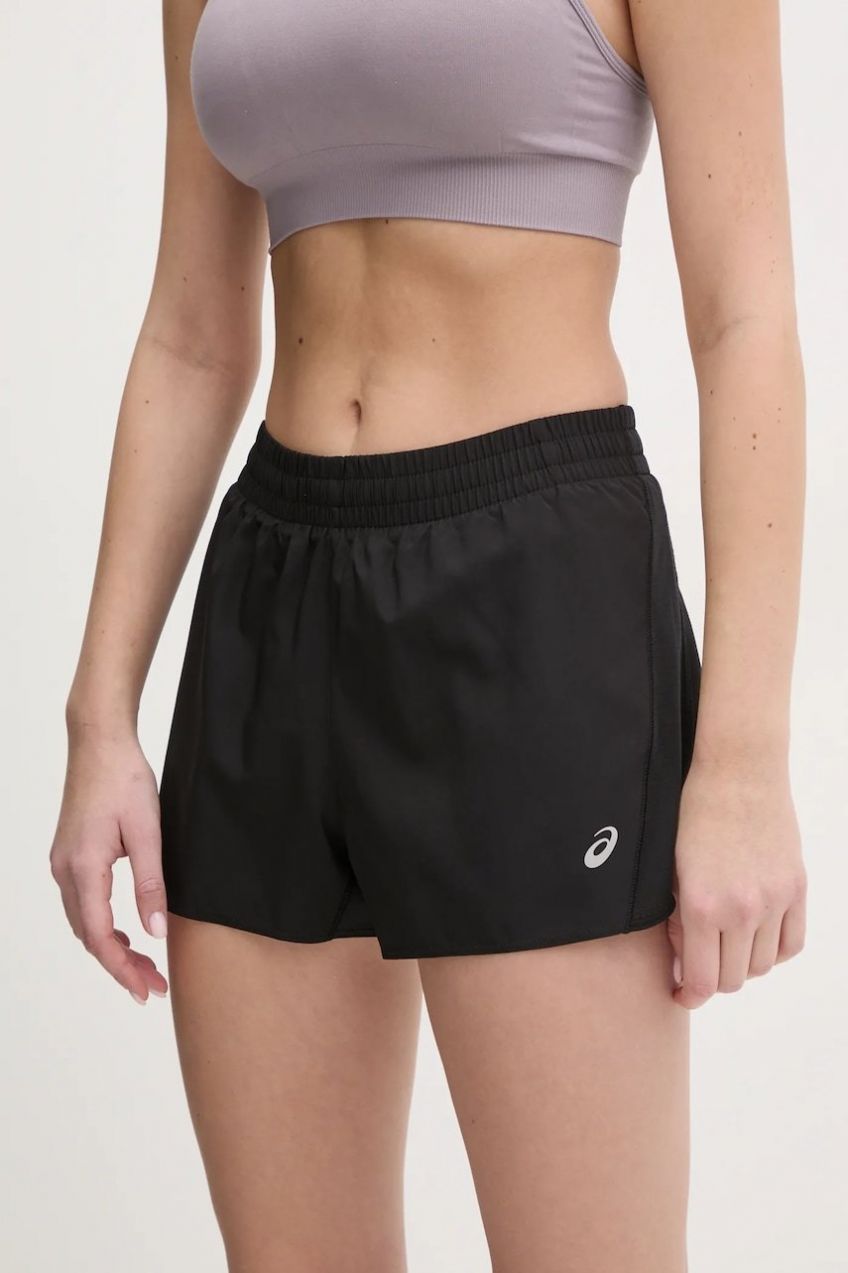 Bežecké šortky Asics Core čierna farba, jednofarebné, stredne vysoký pás, 2012D182