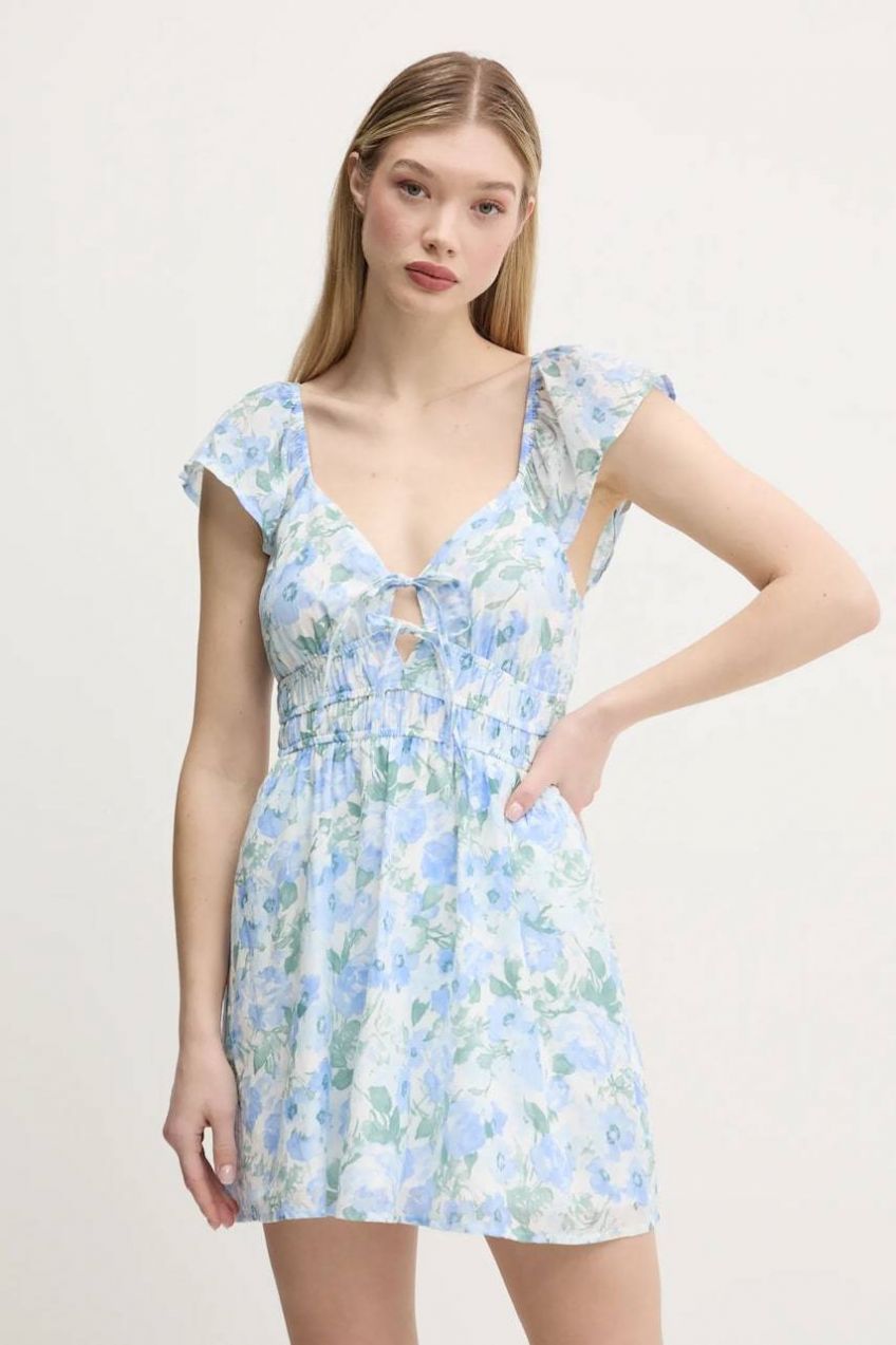Bavlnené šaty Hollister Co. mini, áčkový strih, KI359-5032