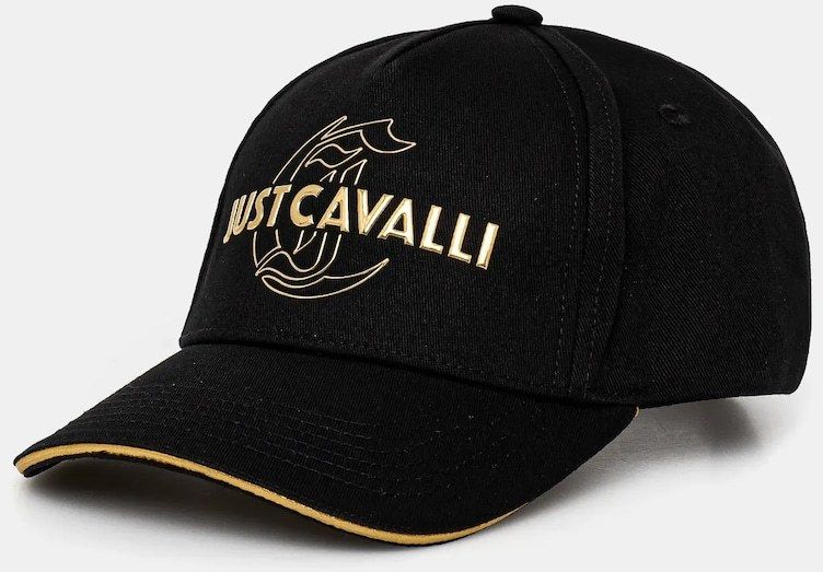 Bavlnená šiltovka Just Cavalli čierna farba, s nášivkou, 78QAZK50 ZG318