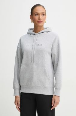 Mikina MICHAEL Michael Kors dámska, šedá farba, s kapucňou, melanžová, MR551QC5MF