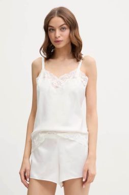 Pyžamo Lauren Ralph Lauren dámske, čierna farba, saténové, ILN11684
