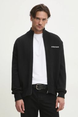 Bavlnený kardigán Guess Jeans pánsky, čierna farba, M5RR30 Z3HM1