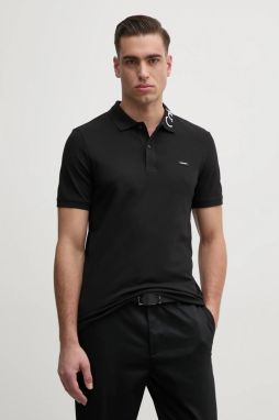 Polo tričko Calvin Klein pánske, čierna farba, s nášivkou, K10K114474