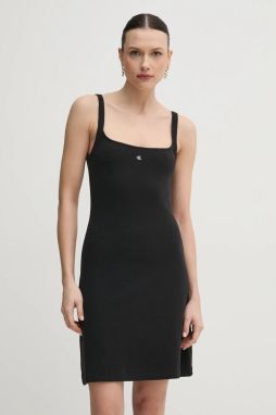 Šaty Calvin Klein Jeans čierna farba, mini, áčkový strih, J20J225272