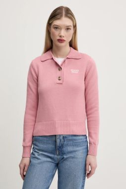 Bavlnený sveter Guess Jeans dámsky, ružová farba, W5RR47 Z3HM1