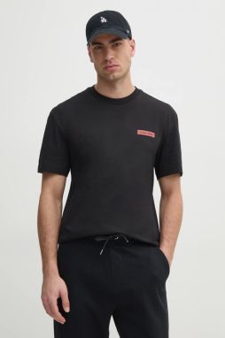 Bavlnené tričko Calvin Klein pánske, čierna farba, s potlačou, K10K114158