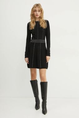 Šaty Morgan RMCLOU čierna farba, mini, áčkový strih, RMCLOU