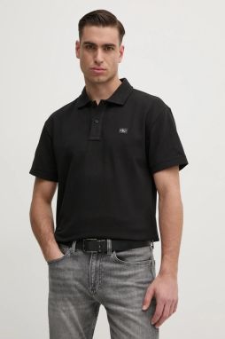 Polo tričko Calvin Klein Jeans pánske, čierna farba, jednofarebné, J30J327040
