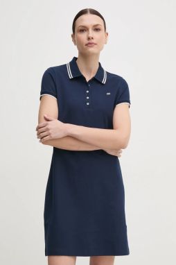 Šaty Tommy Hilfiger tmavomodrá farba, mini, rovný strih, WW0WW45532