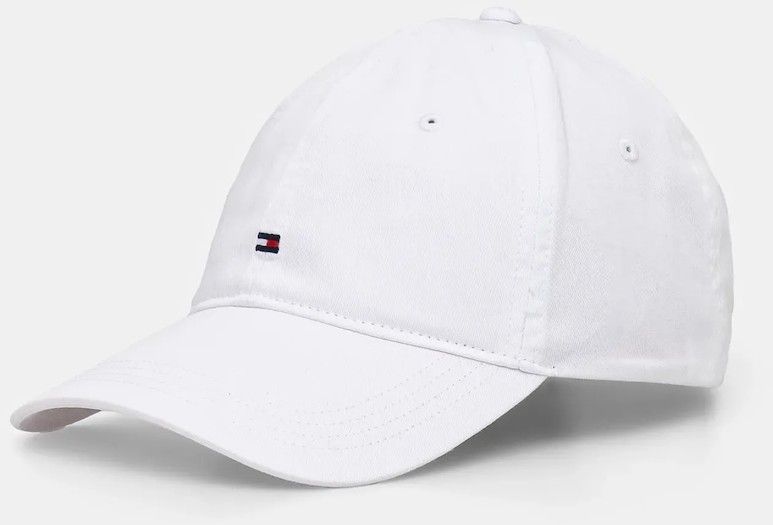 Bavlnená šiltovka Tommy Hilfiger biela farba, jednofarebná, AW0AW17131