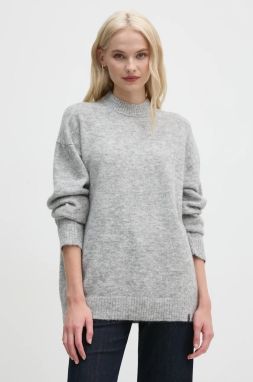 Sveter Calvin Klein Jeans dámsky, šedá farba, s polorolákom, J20J224636