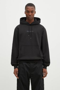 Bavlnená mikina Maharishi Maharishi Organic Hooded Sweat pánska, čierna farba, s kapucňou, s nášivkou, 4622.BLACK