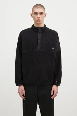 Fleecová mikina ROA Polartec Fleece Button Up čierna farba, jednofarebná, RBMW0245FA191