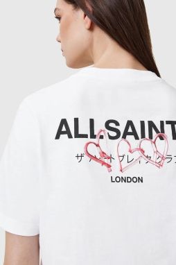 Bavlnené tričko AllSaints AMORE dámske, biela farba, W056JC