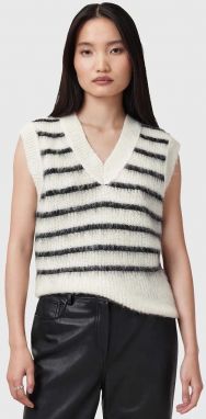 Vlnená vesta AllSaints RIGA dámska, biela farba, tenký, W002KC