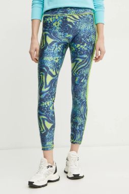 Legíny Versace Jeans Couture dámske, tmavomodrá farba, vzorované, 78HAC114 JS438