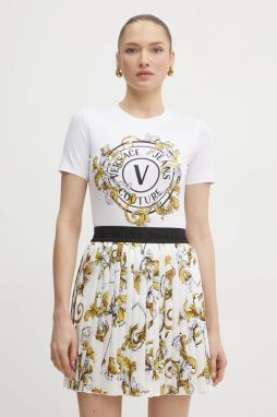 Tričko Versace Jeans Couture dámske, biela farba, 78HAHC01 CJ02C