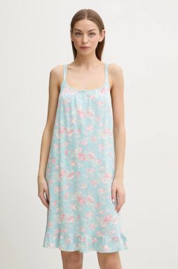 Nočná košeľa Lauren Ralph Lauren dámska, tyrkysová farba, ILN62407