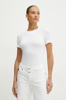 Tričko Versace Jeans Couture dámske, biela farba, 78HAHT00 CJ03T