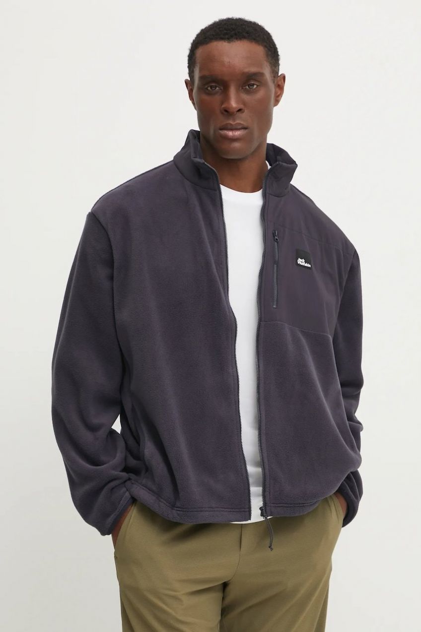 Mikina Jack Wolfskin Sumetro pánsky, tmavomodrá farba, jednofarebná, A64108