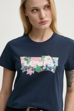 Bavlnené tričko Levi's LSE THE PERFECT TEE dámske, tmavomodrá farba, A2086