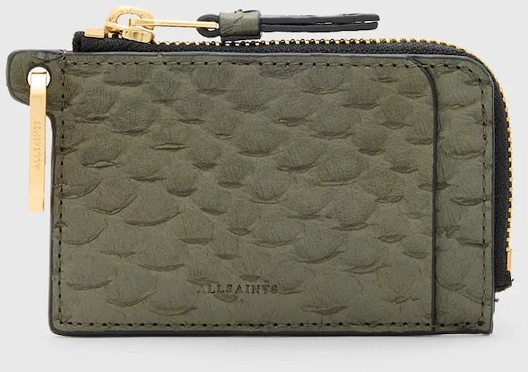 Kožená peňaženka AllSaints REMY dámska, zelená farba, W132XC