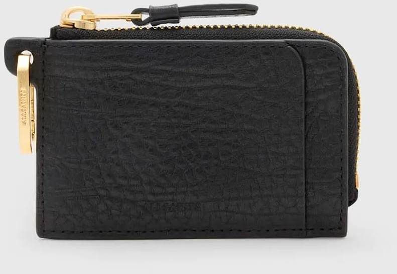 Kožená peňaženka AllSaints REMY dámska, čierna farba, W260XC