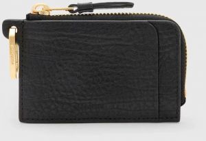 Kožená peňaženka AllSaints REMY dámska, čierna farba, W260XC