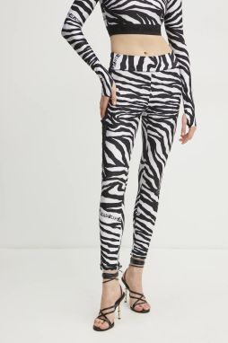Legíny Versace Jeans Couture dámske, čierna farba, vzorované, 78HAC114 JS482