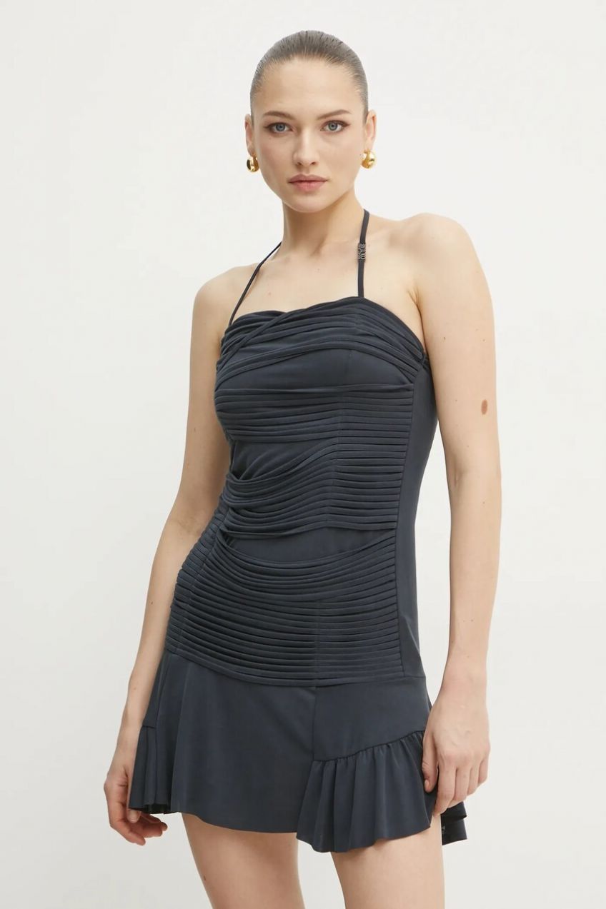 Šaty Versace Jeans Couture tmavomodrá farba, mini, priliehavá, 78HAOE02 CJ0CE
