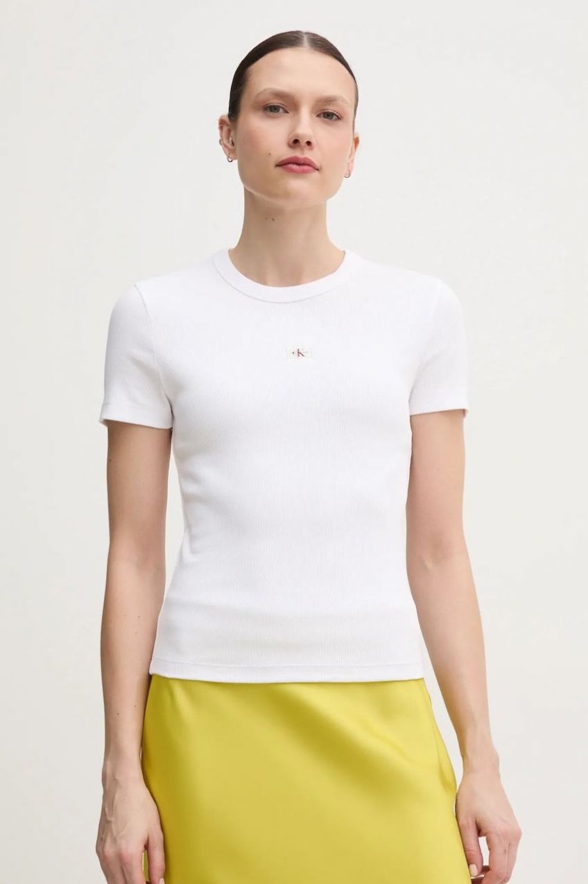 Tričko Calvin Klein Jeans dámske, biela farba, J20J225245