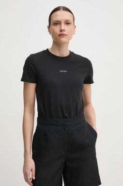 Bavlnené tričko Calvin Klein Jeans dámske, čierna farba, J20J225524
