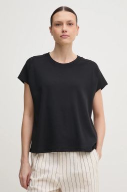 Bavlnené tričko Tommy Hilfiger dámske, čierna farba, WW0WW44544