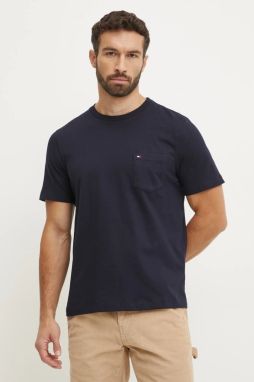 Bavlnené tričko Tommy Hilfiger pánske, tmavomodrá farba, jednofarebné, MW0MW37283