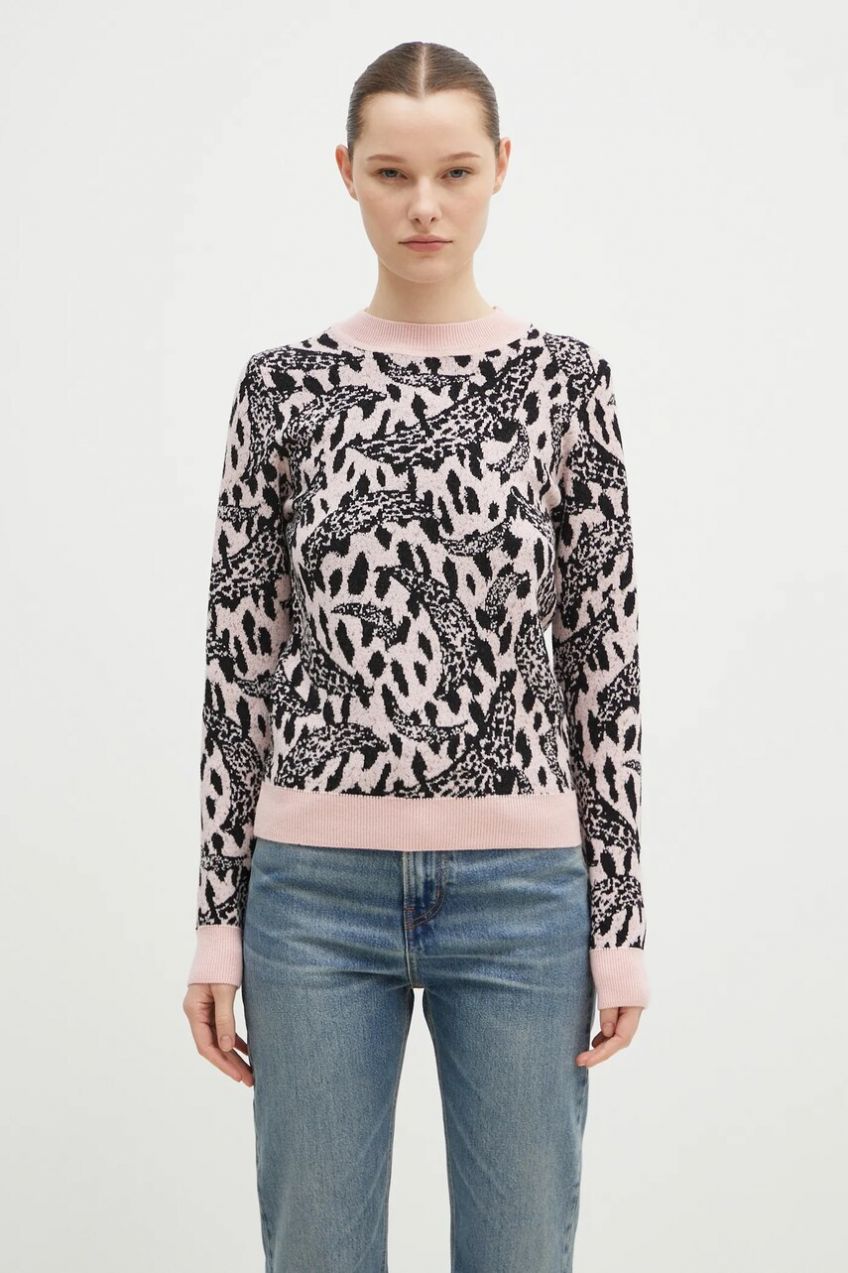 Sveter s prímesou vlny Fiorucci Pink Banimalier dámsky, ružová farba, W01FPKSW195KN03PN04