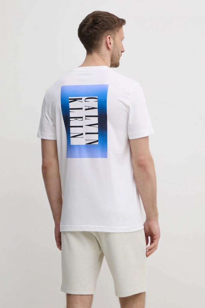 Bavlnené tričko Calvin Klein Jeans pánske, biela farba, s potlačou, J30J327478