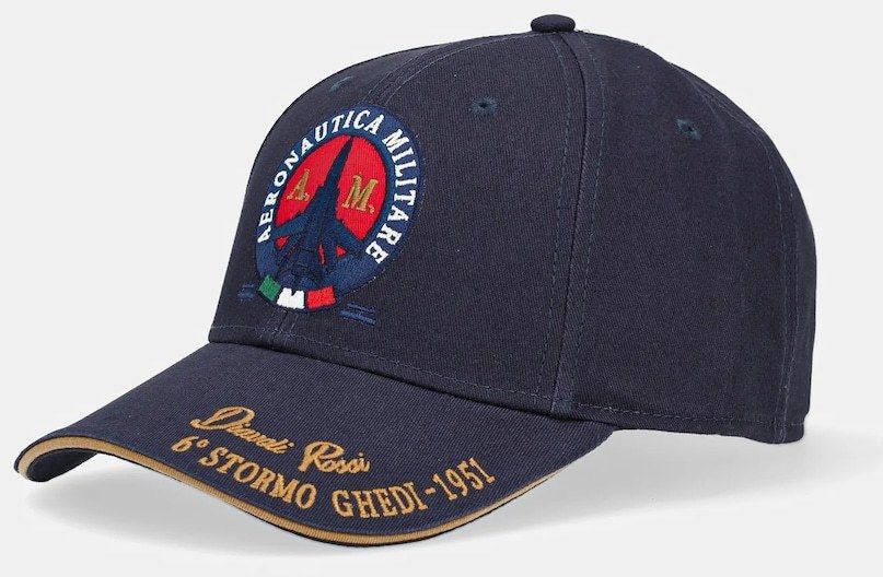 Bavlnená šiltovka Aeronautica Militare tmavomodrá farba, s nášivkou, HA1208CT2261