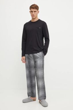 Bavlnené pyžamo Calvin Klein Underwear pánska, čierna farba, vzorovaná, 000NM2842E