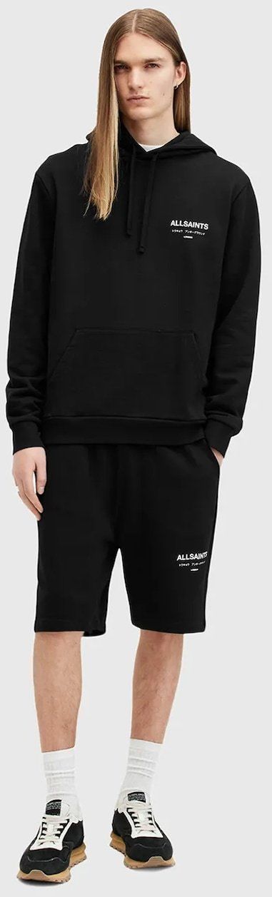 Bavlnené šortky AllSaints UNDRGRND SWEATSHORT čierna farba, M002TC