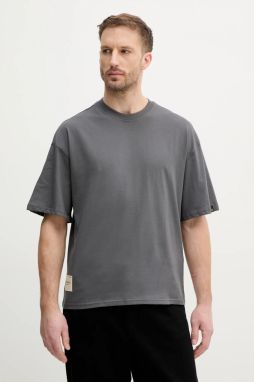 Bavlnené tričko Alpha Industries Studio Edition T pánske, šedá farba, jednofarebné, 156550